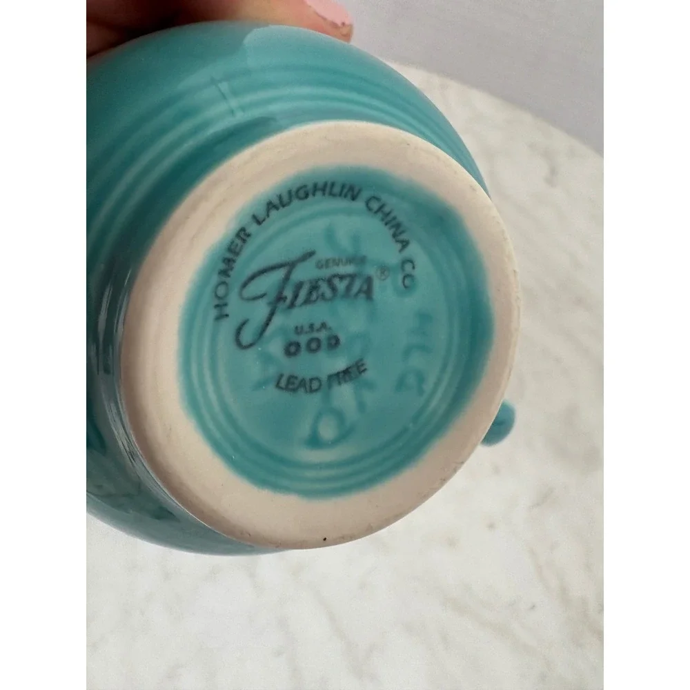 Fiesta Turquoise Cup & Saucer Set  Fiestaware HLC‎ Teal Blue Green FLAW